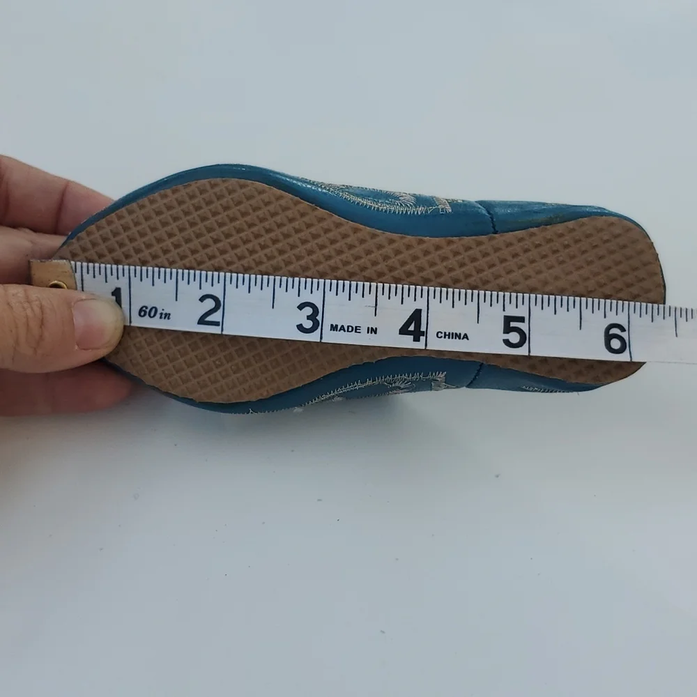 Moroccian leather embroidered slippers baby size... 3 or 4